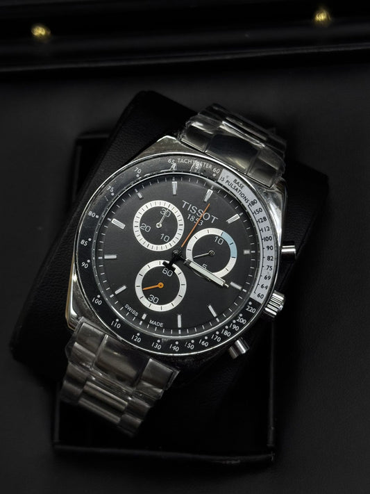 ⌚ Tissott 1853-Style Chronograph Watch – Black Dial