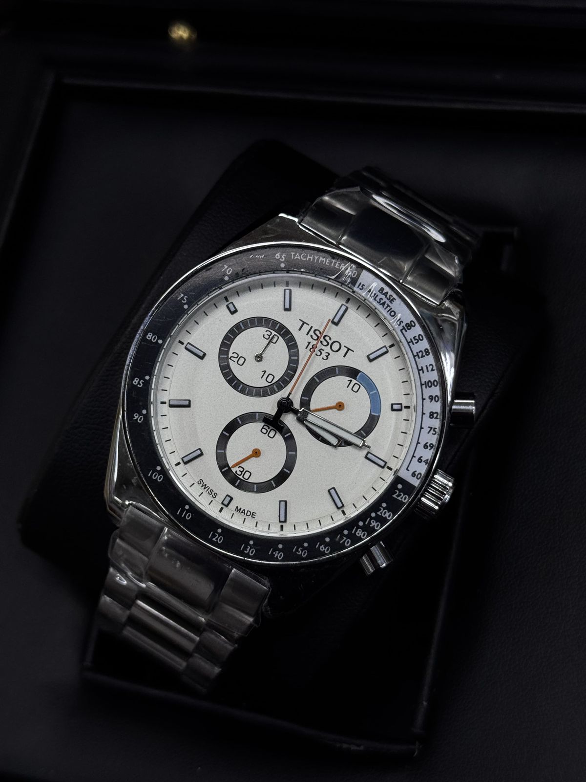 ⌚ Tissott 1853-Style Chronograph Watch – White Dial