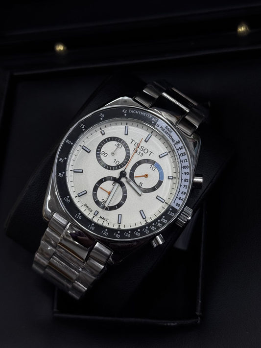⌚ Tissott 1853 Style Chronograph Watch – White Dial (Men’s)